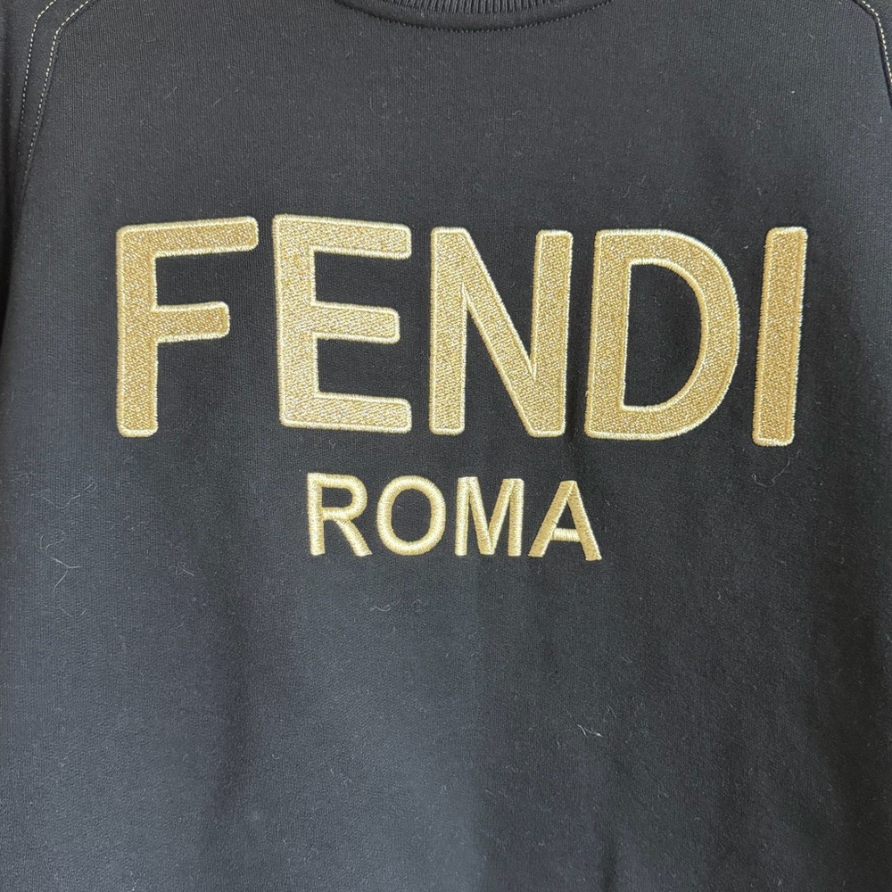Fendi Black Embroidered Sweatshirt Sz. S - Picture 3 of 5